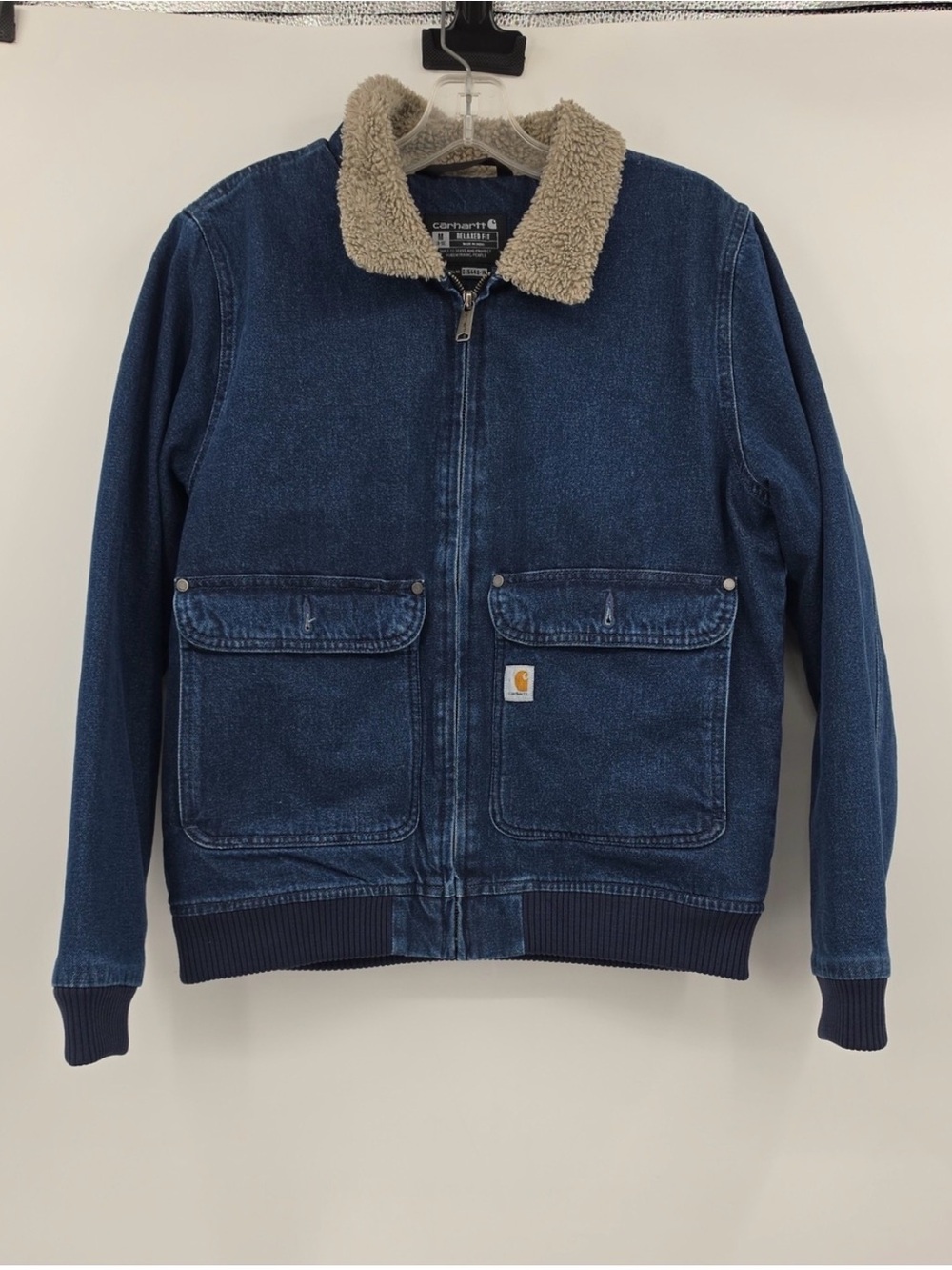 Carhartt Relaxed Fit Denim Sherpa-Lined Jacket Women's Size M
